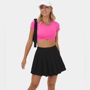 HALARA Black Pleated Skort